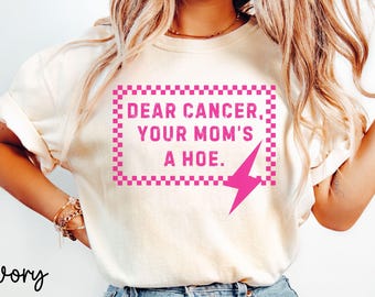 Camiseta de colores cómodos contra el cáncer de mama, El cáncer es una mierda, Nota para el cáncer, Cáncer de mama divertido, Lucha contra el cáncer, Regalo de superviviente, Frases de luchador, Cáncer F