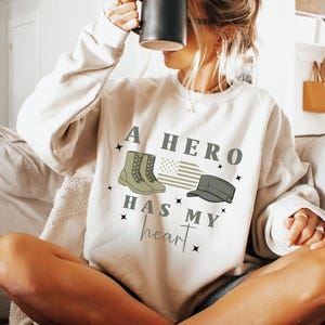 Military Wife, Military Mom, Military Girlfriend Sweatshirt, Veteran&#39;s Day, Military Appreciation, Gift for Her, Deployment, Boot Camp