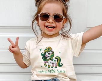 Sassy Little Lassie Toddler Girl Shirt, St. Patrick's Day Girls Shirt, Funny St. Patrick's Day Girls Gift, Funny Irish Toddler Shirt
