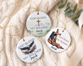 Personalized Red Friday Christmas Ornament, Gift For Deployment, Military Parent, Basic Training, Patriotic, America, Bootcamp, Armed Forces