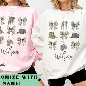 Épouse de militaire, maman de militaire, sweat-shirt petite amie militaire, fête des anciens combattants, appréciation militaire, cadeau pour elle, déploiement, camp d'entraînement image 4