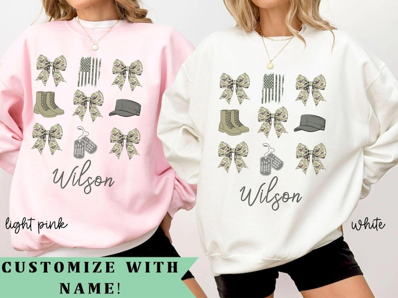 Épouse de militaire, maman de militaire, sweat-shirt petite amie militaire, fête des anciens combattants, appréciation militaire, cadeau pour elle, déploiement, camp d'entraînement image 4