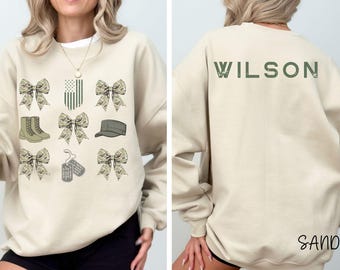Custom Military Sweatshirt, Military Wife, Military Mom, Personalized Military, Deployment, Armed Forces, Soldier, Homecoming, Gift for Her