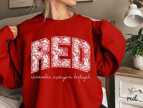 Red Friday Remember Everyone Deployed Sweatshirt, Red Friday Sweater, American Flag US Veteran, Red Friday, Veteran, Patriotic, Wear Red