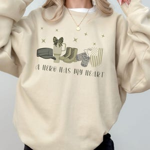 Military Wife, Military Mom, Military Girlfriend Sweatshirt, Veteran&#39;s Day, Military Appreciation, Gift for Her, Deployment, Boot Camp