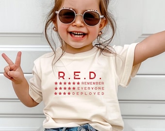 Chemise déployée du vendredi rouge, souvenir de tout le monde, enfant militaire, t-shirt rouge du vendredi, drapeau américain, chemise de vétéran américain, chemise rouge du vendredi, déployé