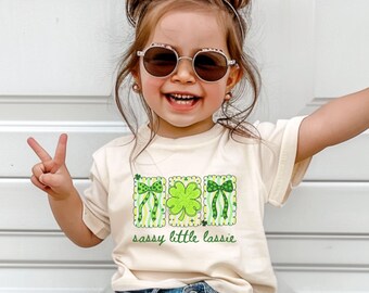 Sassy Little Lassie Toddler Girl Shirt, St. Patrick's Day Girls Shirt, Funny St. Patrick's Day Girls Gift, Funny Irish Toddler Shirt