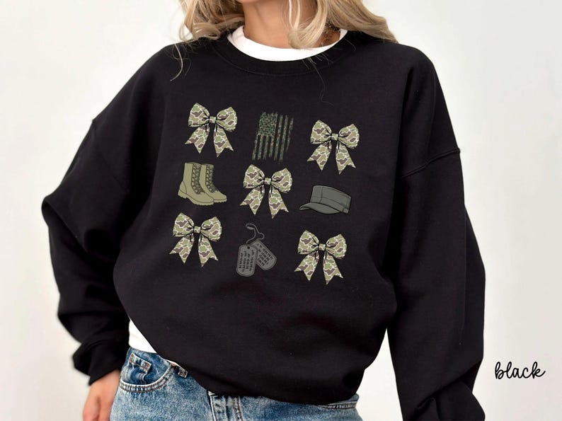 Épouse de militaire, maman de militaire, sweat-shirt petite amie militaire, fête des anciens combattants, appréciation militaire, cadeau pour elle, déploiement, camp d'entraînement image 2