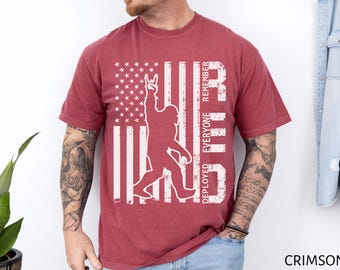 Camiseta Comfort Colors Red Friday para él, Recuerda a todos los desplegados, Apoyo a papás militares, Bandera estadounidense, Patriótico, Regalo para papá, El viernes
