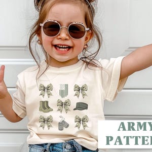 Military Kid,  Military Toddler Shirt, Veteran's Day, Military Appreciation, Gift for Her, Deployment, Boot Camp, Bow, Military Mom, Baby T