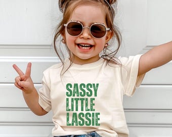 Sassy Little Lassie Toddler Girl Shirt, St. Patrick's Day Girls Shirt, Funny St. Patrick's Day Girls Gift, Funny Irish Toddler Shirt