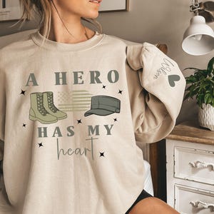 Military Wife, Military Mom, Military Girlfriend Sweatshirt, Veteran&#39;s Day, Military Appreciation, Gift for Her, Deployment, Boot Camp