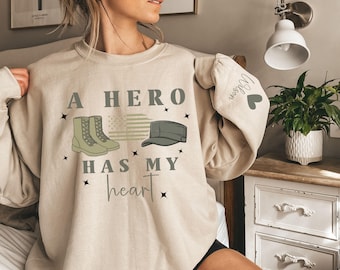 Military Wife, Military Mom, Military Girlfriend Sweatshirt, Veteran's Day, Military Appreciation, Gift for Her, Deployment, Boot Camp