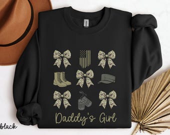 Sweat-shirt militaire pour jeune fille, Fille à papa, Sweat-shirt avec nœud, Remise des diplômes militaires, Retrouvailles militaires, Déclaration de déploiement, Militaire mignon