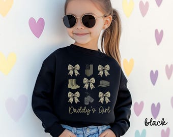 Military Toddler Girl Sweatshirt, Daddy's Girl, Bow Sweatshirt, Military Graduation, Military Homecoming, Deployment Return, Cute Military