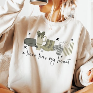 Military Wife, Military Mom, Military Girlfriend Sweatshirt, Veteran&#39;s Day, Military Appreciation, Gift for Her, Deployment, Boot Camp