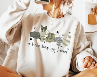 Military Wife, Military Mom, Military Girlfriend Sweatshirt, Veteran's Day, Military Appreciation, Gift for Her, Deployment, Boot Camp