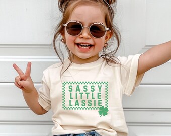 Sassy Little Lassie Toddler Girl Shirt, St. Patrick's Day Girls Shirt, Funny St. Patrick's Day Girls Gift, Funny Irish Toddler Shirt