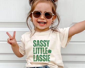 Sassy Little Lassie Toddler Girl Shirt, St. Patrick's Day Girls Shirt, Funny St. Patrick's Day Girls Gift, Funny Irish Toddler Shirt