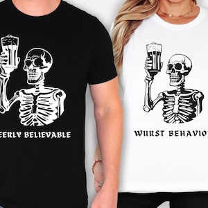 Oktoberfest Shirt, Funny Octoberfest Shirts, Matching Drinking Shirts, German Beer Festival, Leavenworth, Funny Party Shirts, Skeleton Shirt