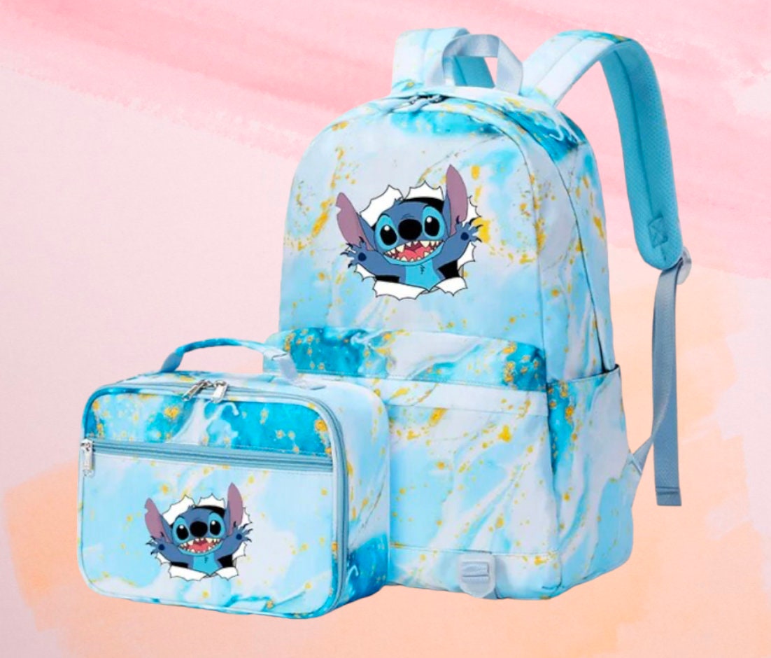 Disney Mochila Stitch con juego de lonchera para niñas, paquete con mini  mochila de puntada de 11 pulgadas, bolsa de almuerzo de puntada,  calcomanías