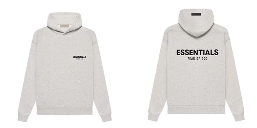 パーカー・フーディ SS18 FEAR OF GOD ESSENTIALS GRAPHIC PULLOVER HOODIE GREY FOG - Fear Of God Essentials Gray Logo Pullover Hoodie | PacSun