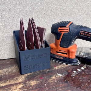 Mouse Sander Sandpaper Organizer: Garage Storage Solution