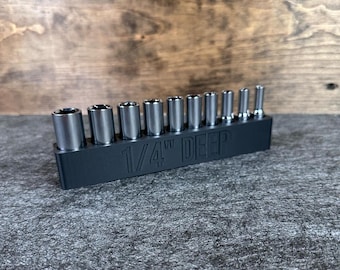1/4" Deep Socket Set Organizer: Harbor Freight Quinn, Metric/Standard