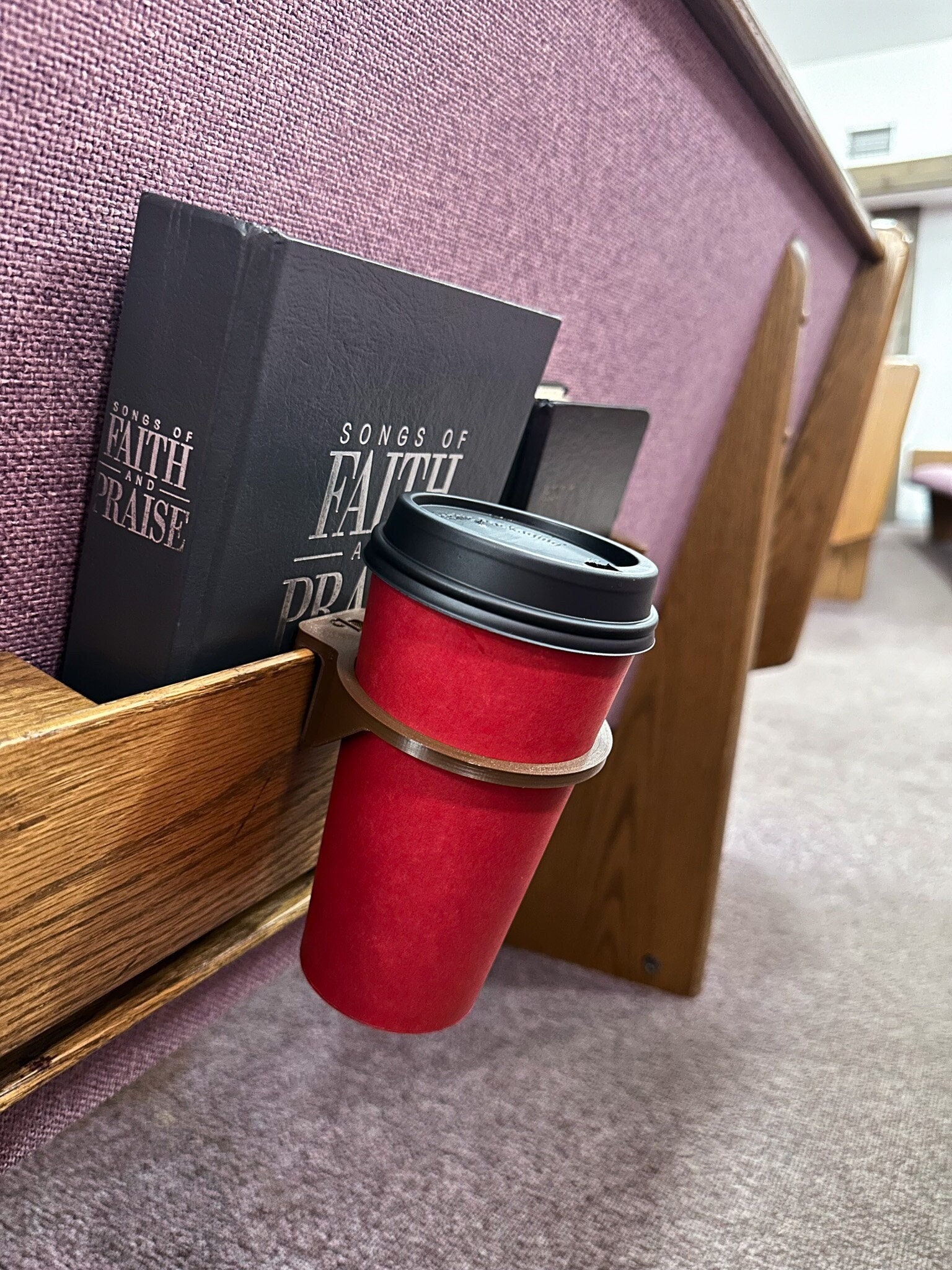 Church Pew Cup Holder Two Pack Minimalist Design Cup Holder Church Pew ...
