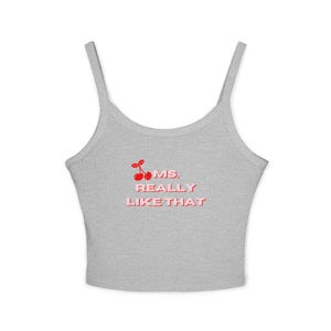 Flirty Cherry-Graphic Spaghetti Strap Tank Top, Cute Summer Wear, Comfortable Everyday Top, Gift for Her, Beach Outfit