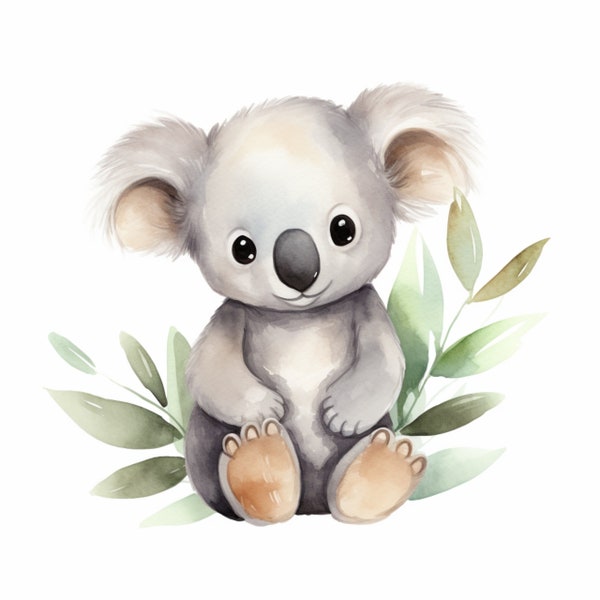 Fichier d'impression numérique aquarelle Koala