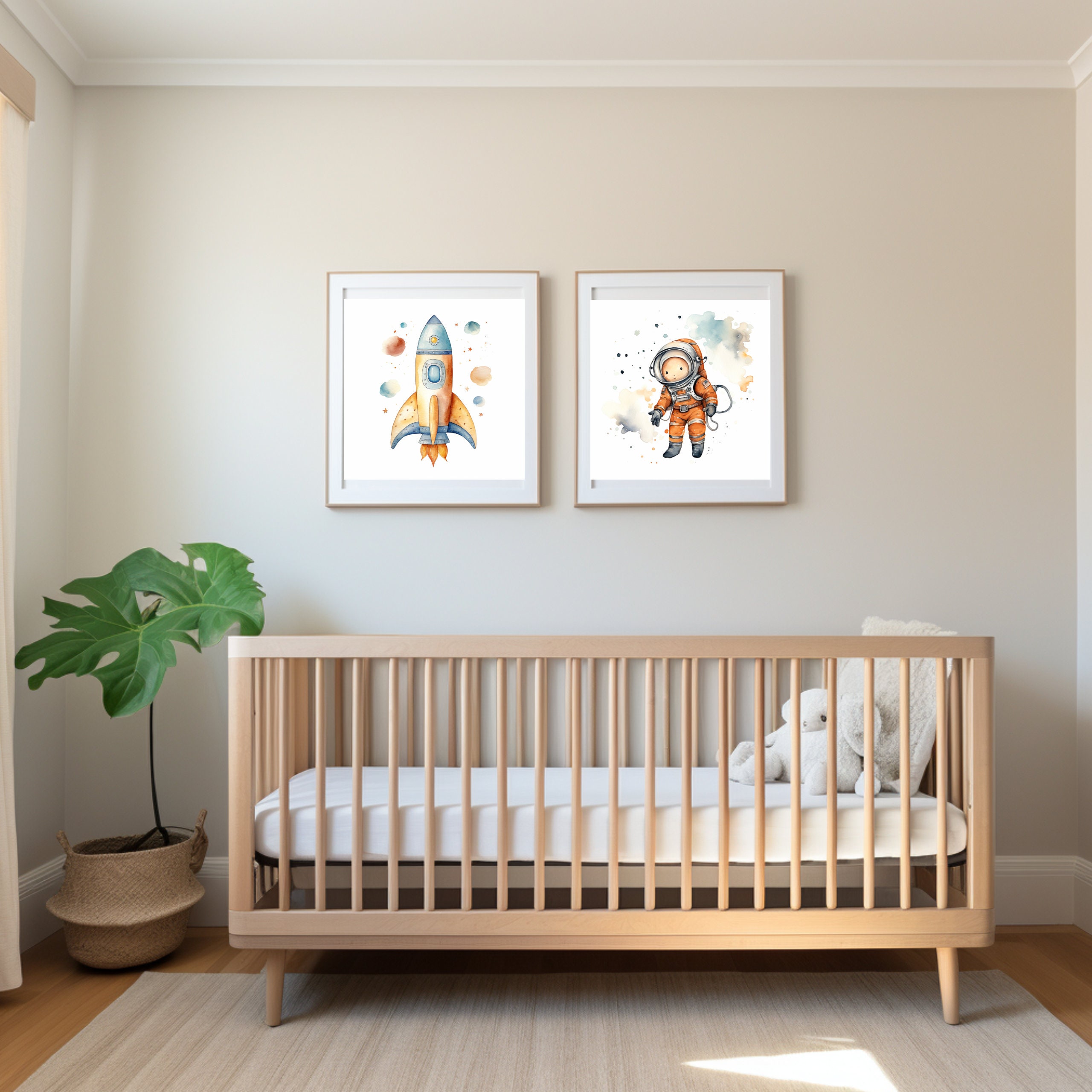 Rocket Ship Space Adventure Kids Print Watercolour DIGITAL PRINT FILE ...