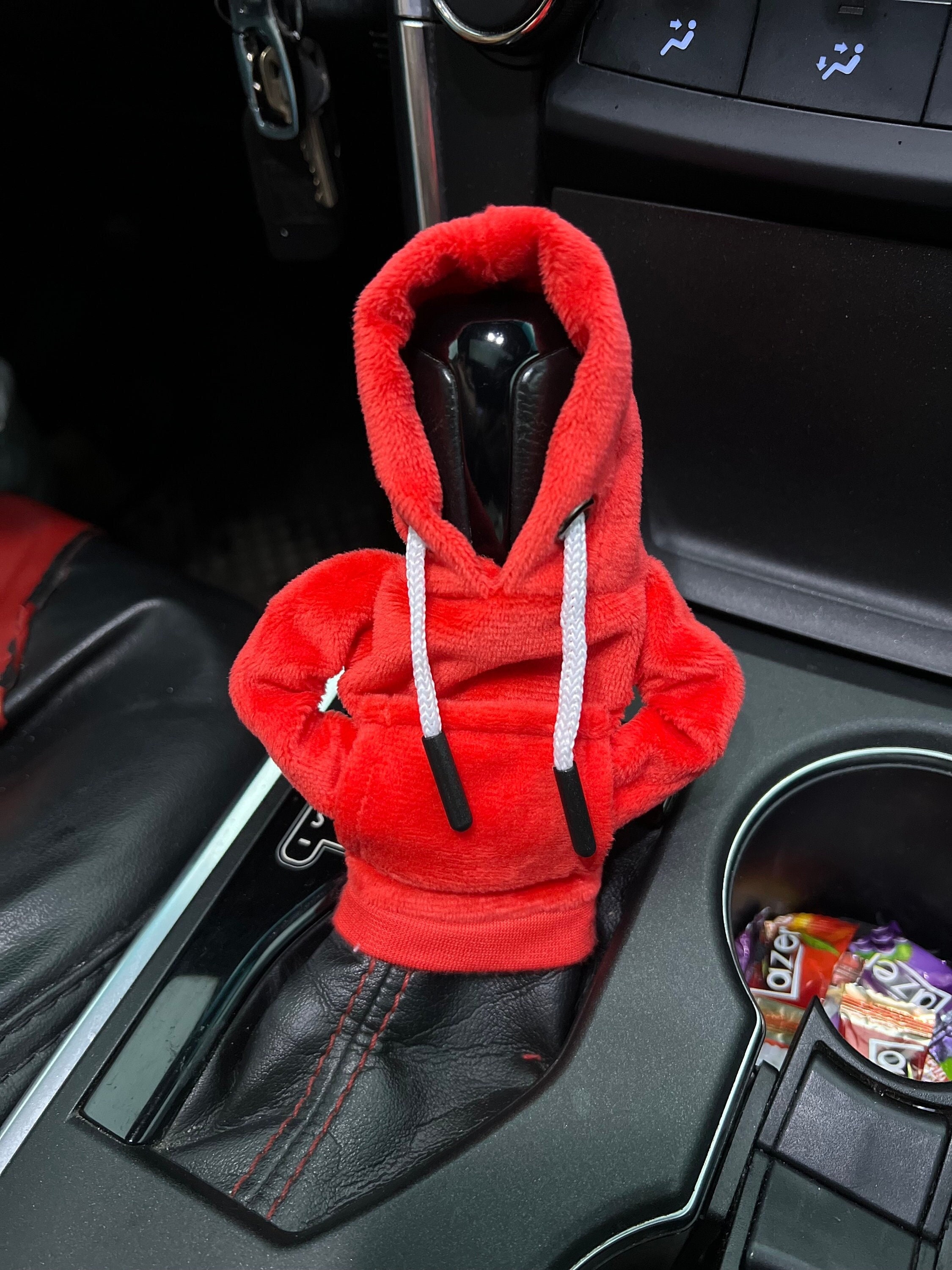 Cute Car Gear Shift Hoodie Cover Funny Car Interior Decor Gear Stick Knob  Cover, Viral Car Accessories Gift Mini Hoodies Fluffy Sweatshirt 
