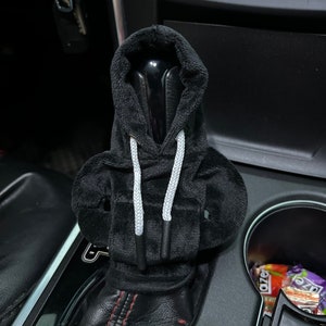 Black Car Gear Hoodie Cover | Velvet Car Gear Stick Shifter Knob Case