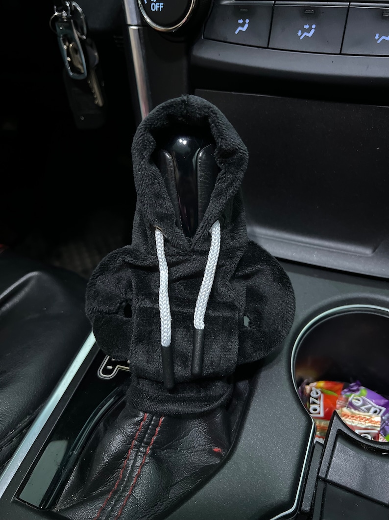 Black Car Gear Hoodie Cover | Velvet Car Gear Stick Shifter Knob Case