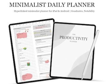 Digital Daily Planner, Daily Template, Daily Schedule, Portrait Digital Planner, To Do List, iPad Planner, Goodnotes Planner, Notability