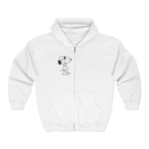 Snoopy Full Zip Hoodie - Cozy Cartoon Sweatshirt for Dog Lovers, Gifts for Birthdays, Holiday Apparel, Everyday Comfort