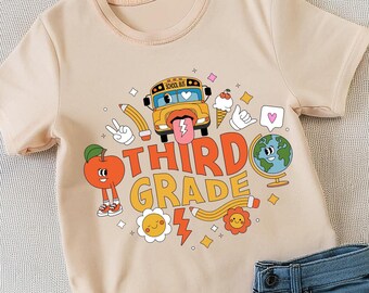 PNG retro de tercer grado, diseño de regreso a clases (descarga digital)