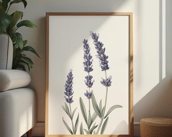 Eucalyptus and Lavender Botanical Art Prints | Set of 4 (Digital Download)