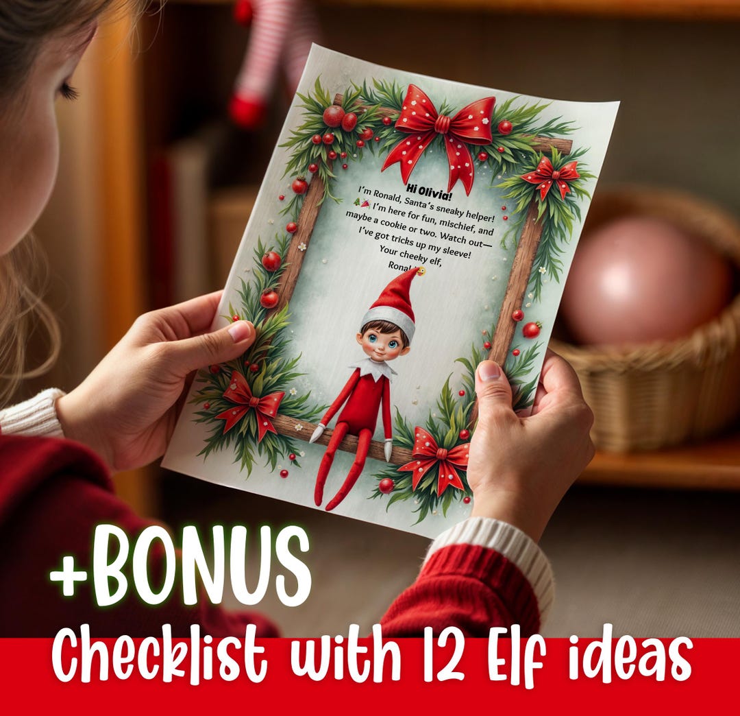 Elf on the Shelf Printable Welcome Letter Digital Elf Arrival Letter ...