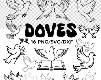Dove SVG\DXF Clipart Pigeon png Dove Print Dove Vector  Dove clipart Peace svg Dove silhouette Dove Cut file