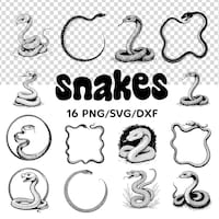 Snakes and Roses Svg, Flower Snake Svg, Snake Floral Png, Vector Snake ...