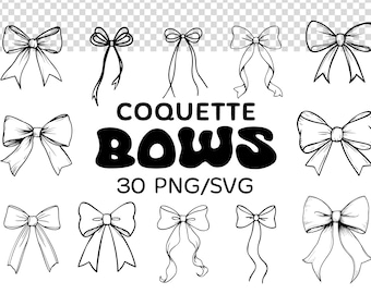 Bow SVG\PNG bundle Bow Coquette style Vector Clipart Coquette Bow SET 30 png