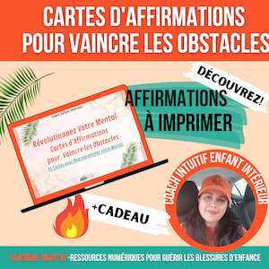Cartes d'Affirmation pour Femmes, Vaincre Obstacles, Reprogrammer Mental pour Réussir, Surmonter Périodes Difficiles, Résilience et Succès