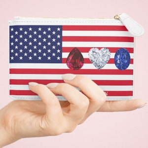 CARTEIRA DA BANDEIRA AMERICANA EUA Embreagem Patriótica Zíper Carteira América Primeiro Titular do Cartão de Crédito Trump2024 Bolsa de Moedas Maga Pequena Embreagem Saco de Cartões de Identificação