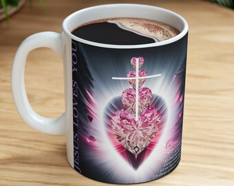 JESUS CHRIST KREUZ Kaffeetasse Herzbecher Korinther 13: 4-7 Keramikbecher Jesus Trinkschale Christian Kaffeebecher Jesus liebt dich Teetasse Wwjd Becher