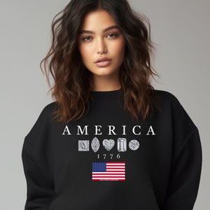 Sweat-shirt 'We The People 1776' Patriotique USA - Pull En Polaire - Taille Régulière Homme