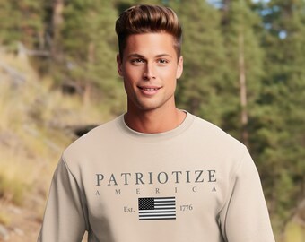 PATRIOTIC AMERICAN FLAG Sweatshirt Freiheit Pullover Geschenk für ihn Crewneck Liberty Pullover Geschenk für sie lange Ärmel Trump2024 Maga langes Shirt