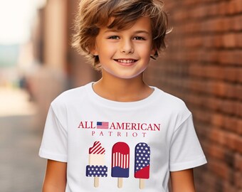 KIDS ALL AMERICAN Patriot Tshirt Geschenk für Ihn Amerikanische Flagge TShirt Geschenk für Jungen USA Kurzarm Vaterländischen 4. Juli T-shirt Jugendhemd