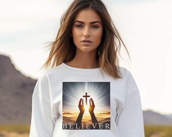 JESUS CHRIST CROSS Sweatshirt Gott Sweatshirt Christian Sweatshirt Glaube Rundhals Geschenk für sie Pullover Geschenk für ihn Sweatshirt Gott ist Liebe